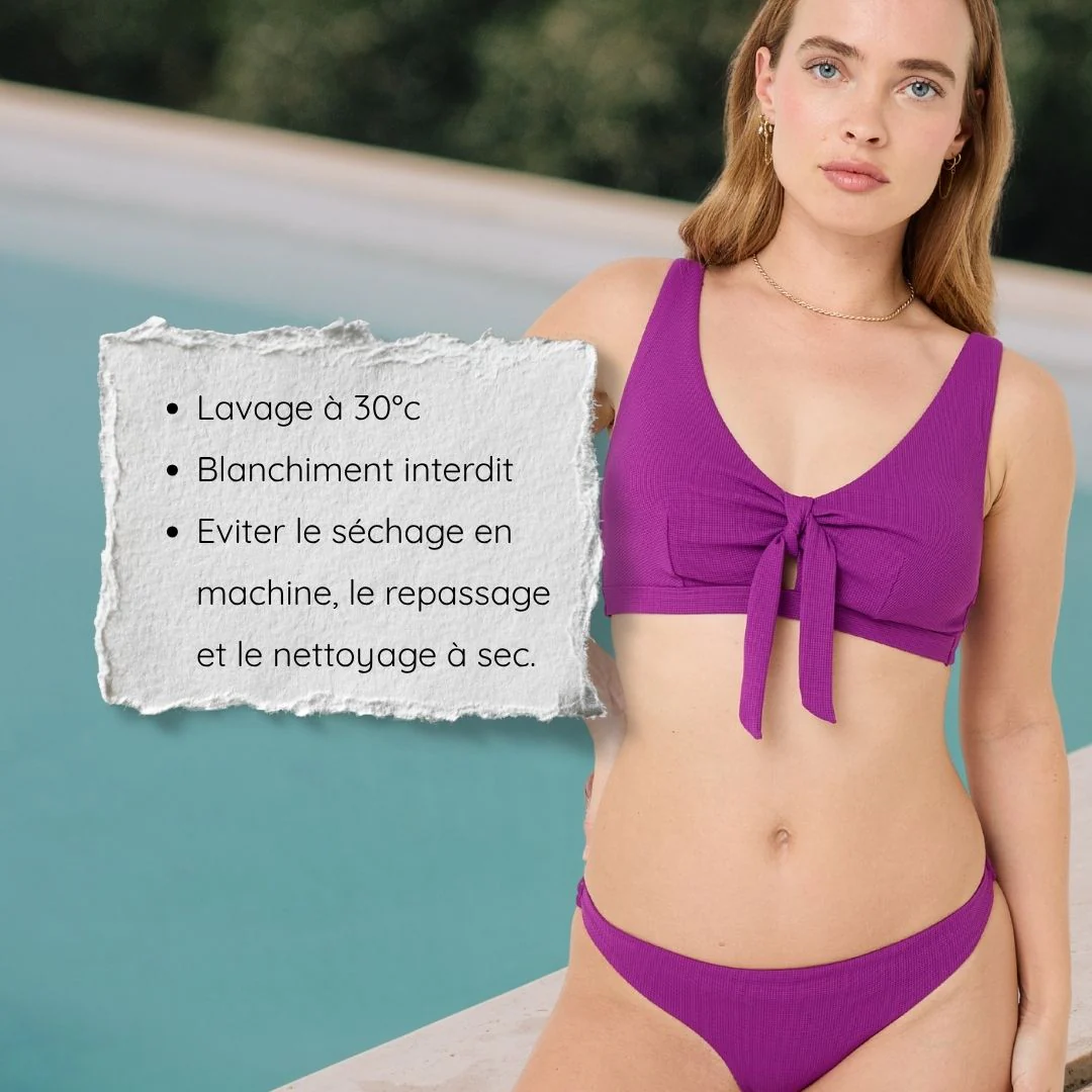 Haut de maillot de bain post-opératoire violet Malou - Image 7