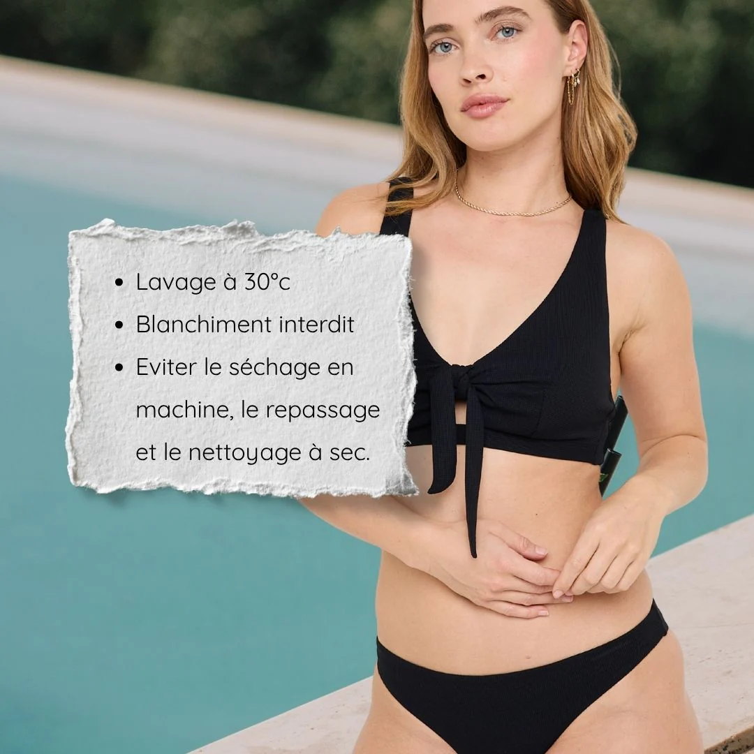 Haut de maillot de bain post-opératoire noir Malou - Image 5